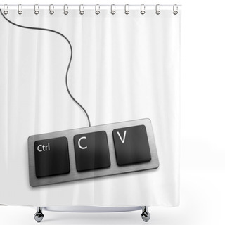 Personality  Copy Paste Keyboard (plagiarist Tool) Shower Curtains