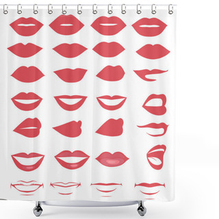 Personality  Vector Lips And Mouth,  Silhouette Shower Curtains