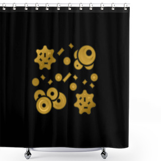 Personality  Bacteria Gold Plated Metalic Icon Or Logo Vector Shower Curtains