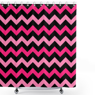 Personality  Cute Chevron Seamless Pattern ( Black And Pink ) Shower Curtains