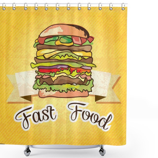 Personality  Fast Food Industry Shower Curtains