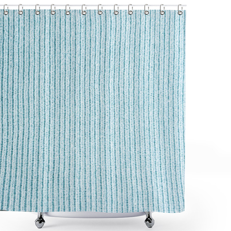 Personality  close up view of blue woolen cloth as background shower curtains