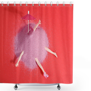 Personality  Doll And Pink Sand Shower Curtains