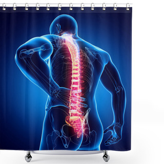 Personality  Male Spine Pain Shower Curtains