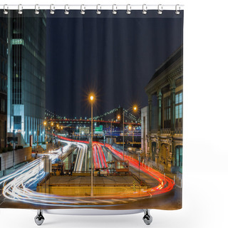 Personality  Rush-hour Traffic On The FDR Drive Shower Curtains