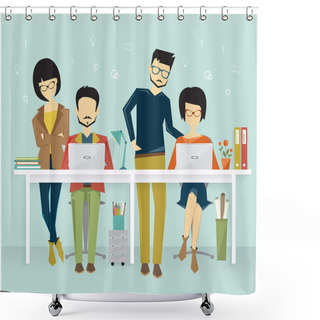 Personality  Coworking, Teamworking Concept Shower Curtains