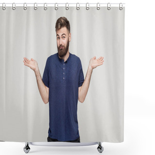 Personality  Puzzled Man Not Sure Shower Curtains