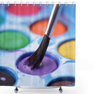 Personality  Artist's Watercolour Palette With Brush Shower Curtains