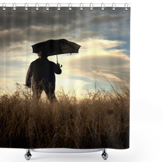 Personality  Man In The Countryside Shower Curtains