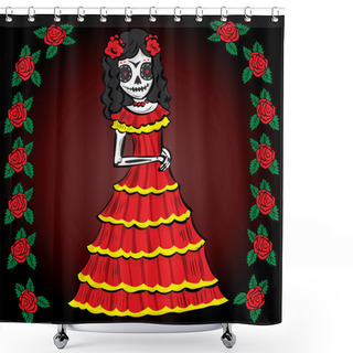 Personality  La Calavera Catrina. Mexican Tradition Shower Curtains