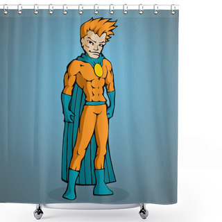 Personality  Superman On A Blue Background Shower Curtains