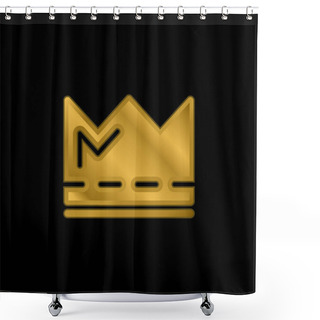 Personality  Crown Gold Plated Metalic Icon Or Logo Vector Shower Curtains