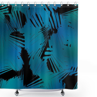Personality  Miami Night Tropical Black Foliage On Sunset Blur Shower Curtains