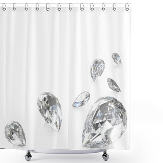 Personality  Few Pear Cut Diamonds Shower Curtains