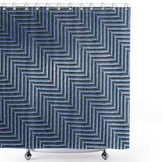Personality  Blue And Black Zigzag Lines Pattern Shower Curtains
