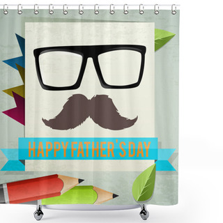 Personality  Happy Fathers Day Card Shower Curtains