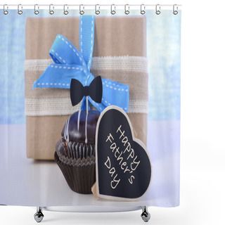 Personality  Fathers Day Cupcake Gift.  Shower Curtains