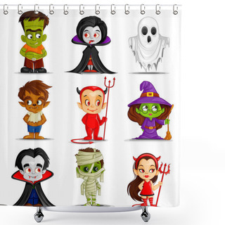Personality  Halloween Monster Shower Curtains