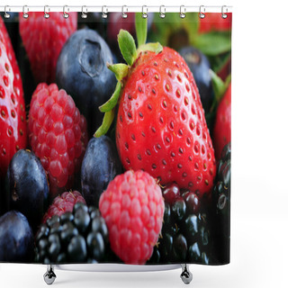 Personality  Background Of Assorted Fresh Berries Close Up Shower Curtains