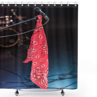 Personality  Microphone With Scarf On Stage Shower Curtains