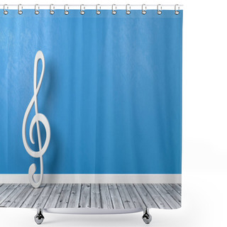 Personality  Musical Clef On Floor With Copyspace Shower Curtains