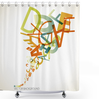 Personality  Abstract Retro Background With Letters Shower Curtains