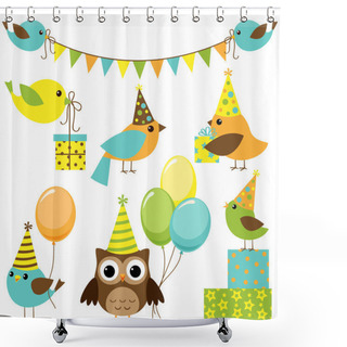 Personality  Party Birds Set Shower Curtains