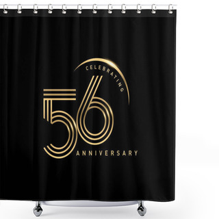 Personality  56 Years   Anniversary Logo, Decorative Background   Shower Curtains