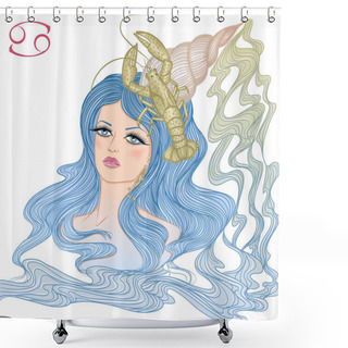Personality  Astrological Sign Of Cancer As A Beautiful Girl Shower Curtains