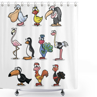 Personality  Set Of Cute Cartoon Animals Shower Curtains