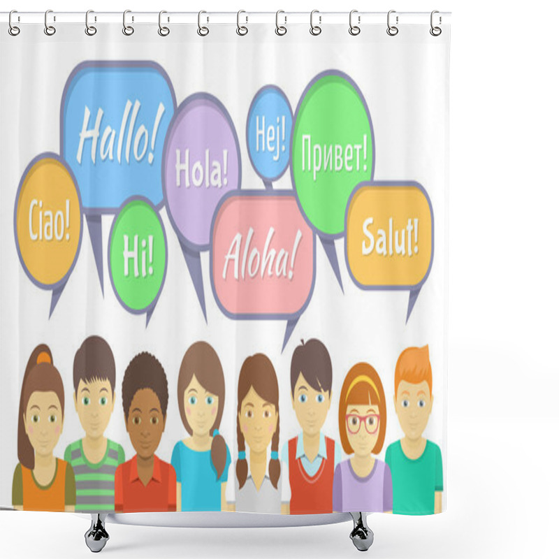 Personality  Kids Say Hi Shower Curtains