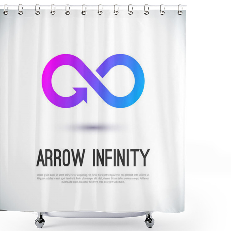 Personality  Arrow infinity business vector logo shower curtains