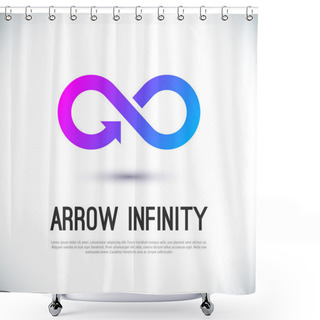 Personality  Arrow Infinity Business Vector Logo Shower Curtains