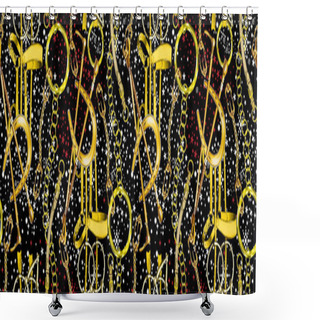 Personality   With Hand Drawn, Seamless Abstract Colorful Geometric Pattern Shower Curtains
