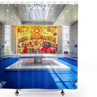 Personality  The Interior Of The Church In Domus Galilaeae, Israel Shower Curtains