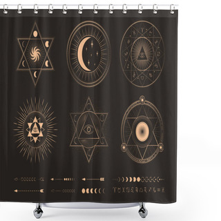 Personality  Mystical Magic Elements Shower Curtains