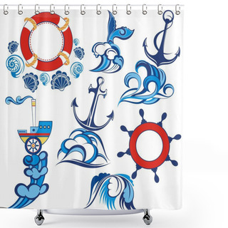 Personality  Set Of Summer Symbols. Shower Curtains