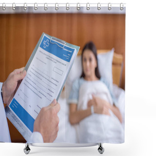 Personality  Doctor Holding Folder  Shower Curtains