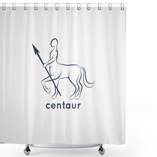 Personality  Centaur Logo Vector Shower Curtains