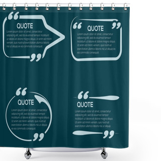 Personality  Set Of Vector Quote Templates. Quote Bubble. Empty Template. Information, Text. Quote Form. In Blue Colors. Shower Curtains
