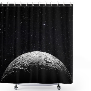 Personality  Half Moon Surface And Starry Space Shower Curtains