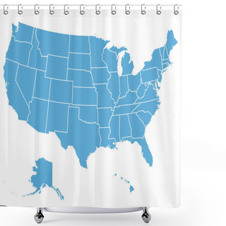 Personality  United States Vector Map Shower Curtains