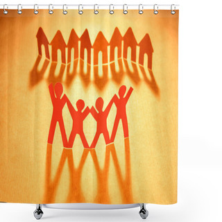 Personality  Paper Chain Neighborhood And Family Shower Curtains