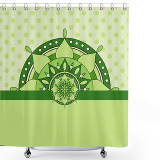 Personality  Greeting Card With Flowers. Vector. Shower Curtains