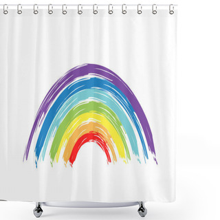 Personality  Painted Rainbow. Vector Illustration. Shower Curtains