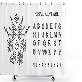 Personality  Tribal Style Alphabet. Shower Curtains