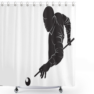 Personality  Billiards Player Shower Curtains