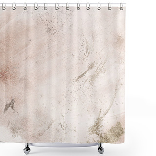 Personality  Silver Metallic Texture Minimalistic Beige Background, Acrylic Ink Splash Shower Curtains