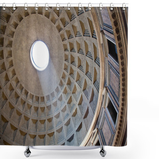 Personality  Interior Of Rome Pantheon With The Famous Ray Of Light From The Top Shower Curtains
