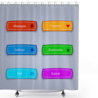 Personality  Vector Set Of Web Buttons. Shower Curtains